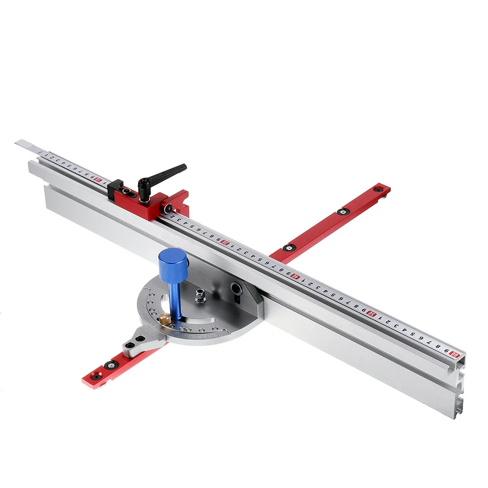 Suitable for Dewalt Miter Gauge System 450mm 0-90 Degree Angle with 600/800mm Aluminum Alloy Fence and Stop Sawing Assembly Ruler for Table Saw Router Table Miter Saw — Drillpro
