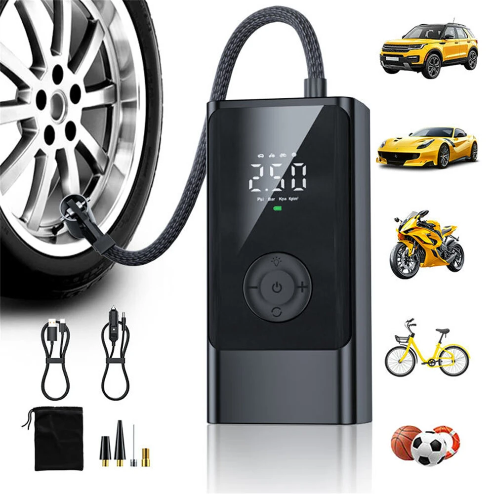 SUITU 11.1V Wireless Portable Air Pump 150PSI LED Display High Power for Car Motorcycle Ball Fast Inflation