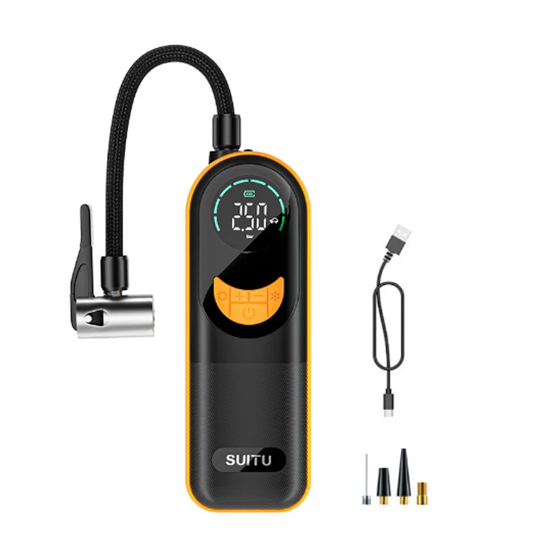 SUITU 4000mAh Wireless Car Tire Inflator with Digital Display & LED Light Graphene Battery for Car Motorcycle Balls — Suitu