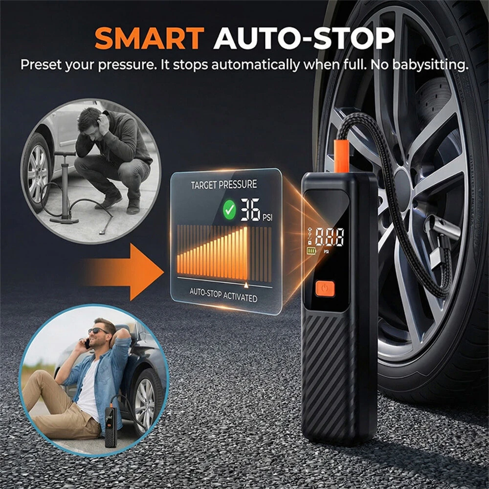 Suitu ST-5543 Portable Electric Tire Inflator Wireless Car Air Pump Digital Display Dual Power Supply Mode for Vehicle Bike Motorcycle Balls — view 5