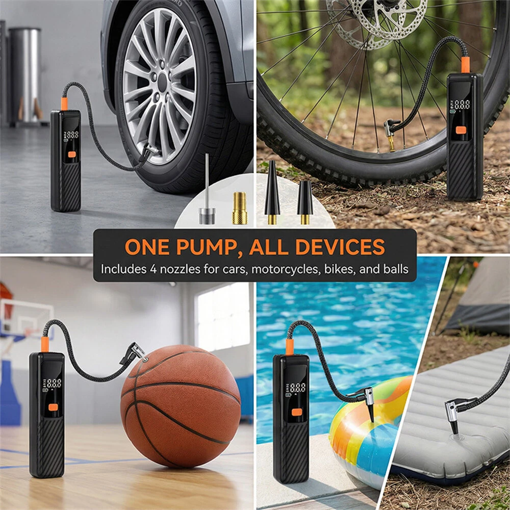 Suitu ST-5543 Portable Electric Tire Inflator Wireless Car Air Pump Digital Display Dual Power Supply Mode for Vehicle Bike Motorcycle Balls — view 6