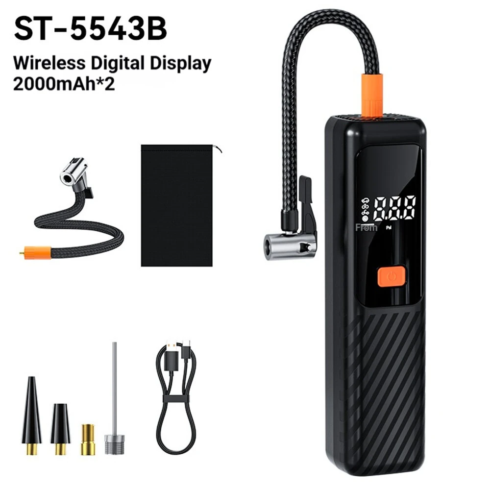 Suitu ST-5543 Portable Electric Tire Inflator Wireless Car Air Pump Digital Display Dual Power Supply Mode for Vehicle Bike Motorcycle Balls — view 8