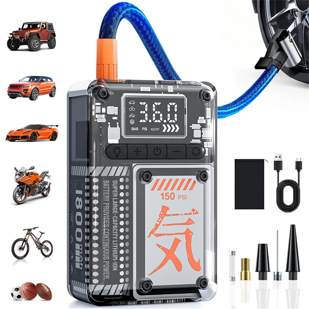 SUITU ST-5546C Portable Wireless Smart Inflator Pump Digital LCD Screen for Cars Motorcycles Bicycles Basketballs Inflate