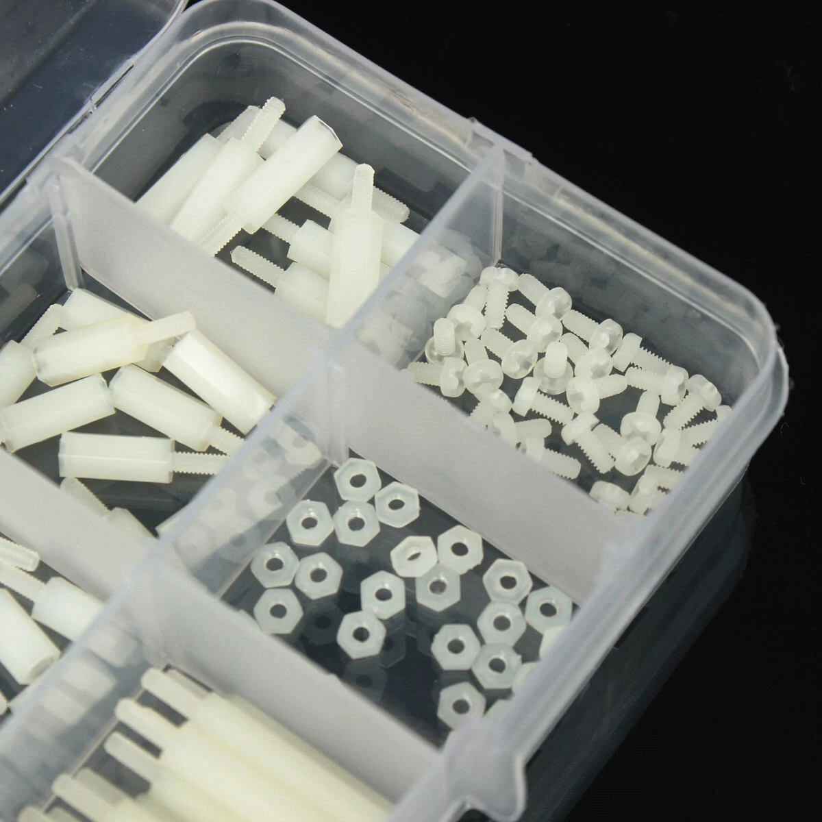 Suleve™ M2NH2 M2 Nylon Screw White Hex Screw Nut Nylon PCB Standoff Assortment — view 6