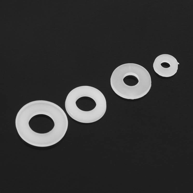 Suleve™ MXNW2 100pcs M2 M3 M4 M5 White Nylon Flat Washer Gasket Thickness 1mm — view 3
