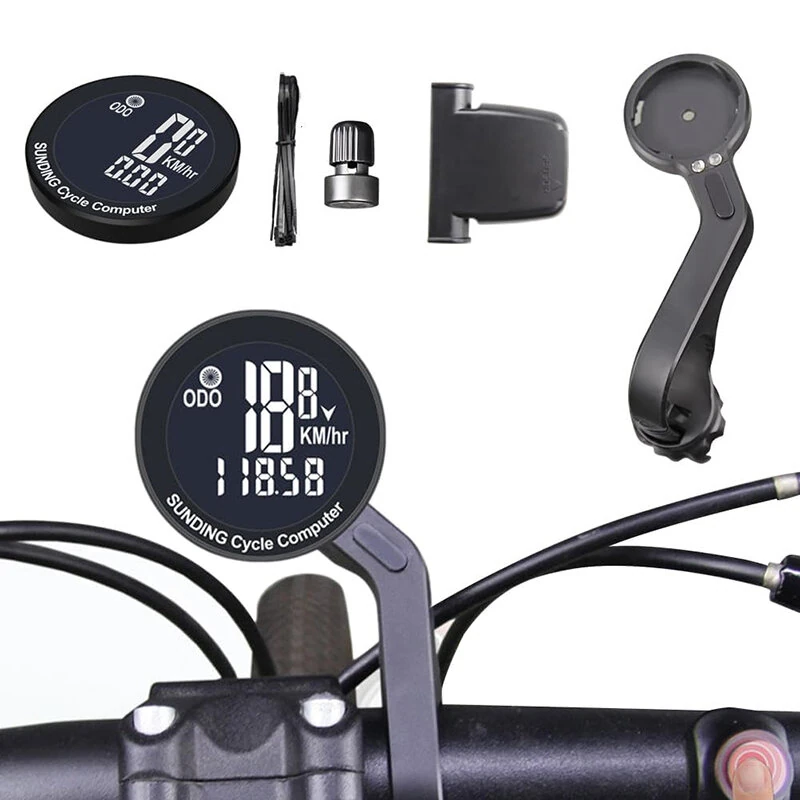 SunDing Wireless Bicycle Computer 16 Functions Waterproof Automatic Backlight Sensor Bike Speedometer Bicycle Odometer Stopwatch with Remote Control for MTB Road Cycle — view 2