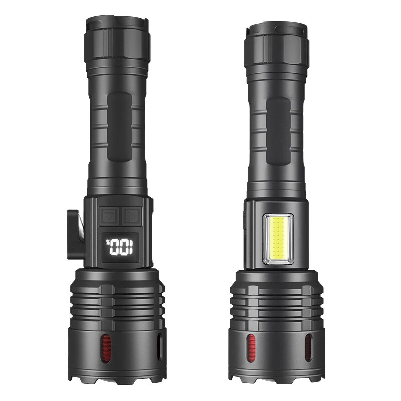 Super Bright Flashlight COB Side Light XHP70 30W LED USB-C with 26650 Battery 16000 Lumen Outdoor Emergency 6 Modes Zoomable Torch — view 10