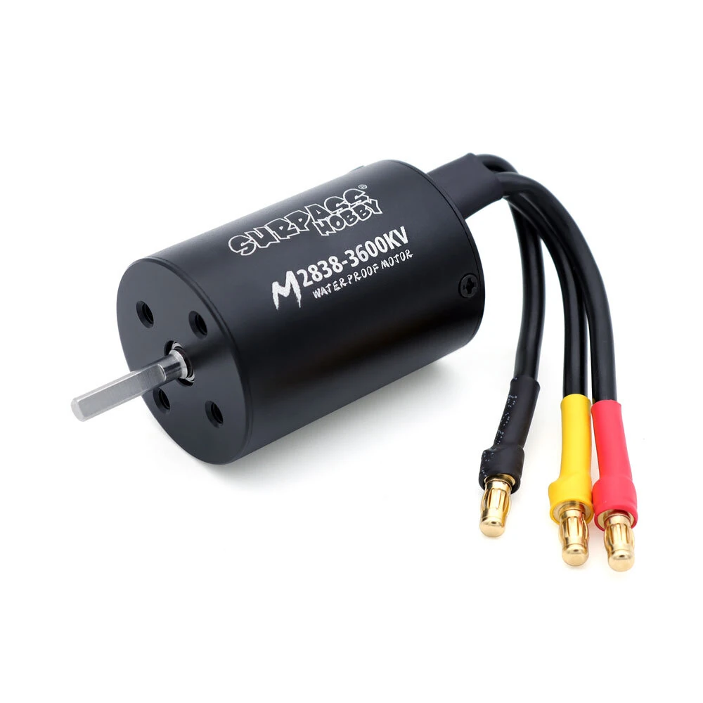 SURPASS HOBBY M2838 All Black Waterproof Brushless Motor M35A Waterproof ESC Set 3.5 Connector for 1/16 Model RC Car Parts — view 4