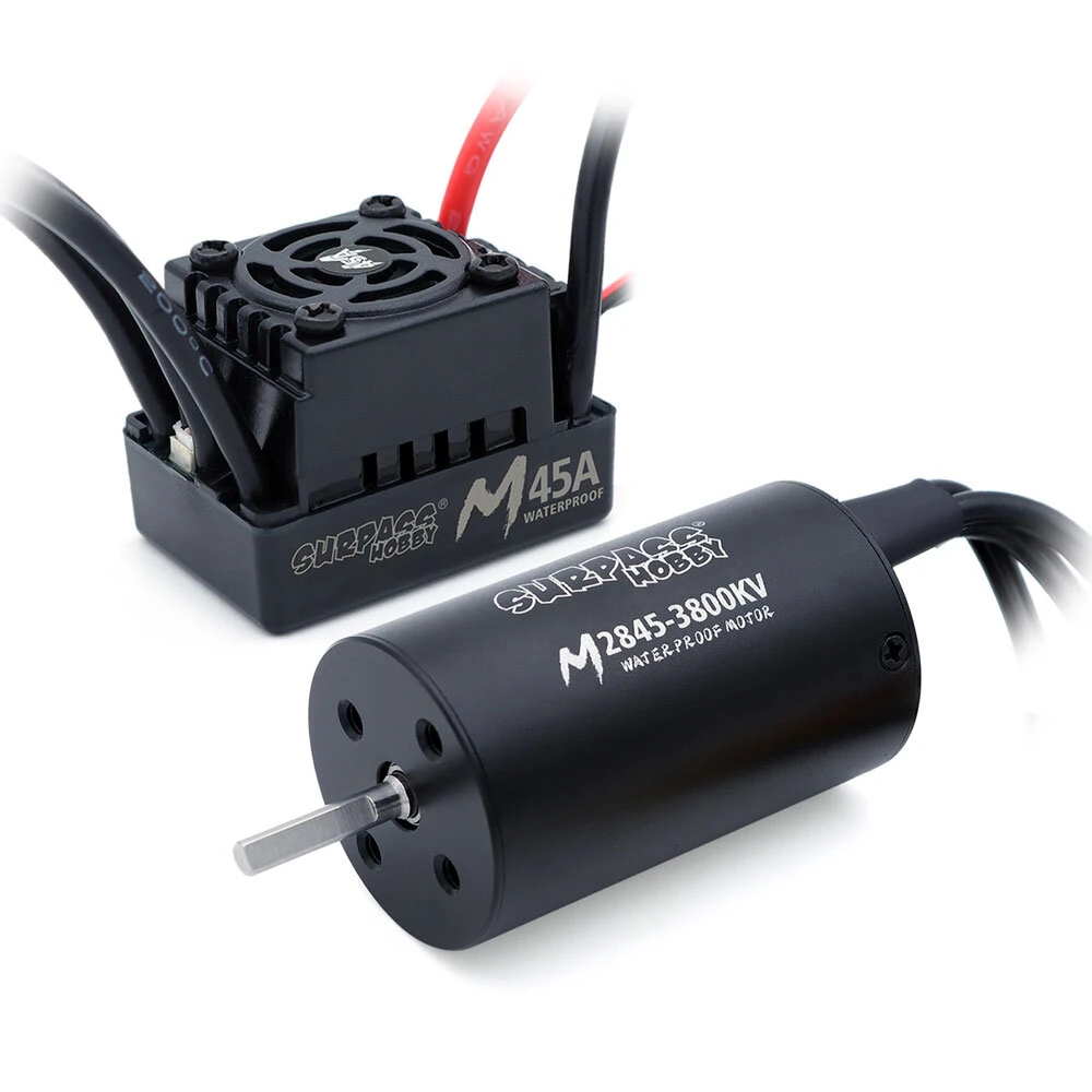 SURPASS HOBBY M2845/M540 All Black Waterproof Brushless Motor W/ M45A Waterproof ESC 4.0 Connector Suitable for 1/14 Model RC Car Parts — view 2