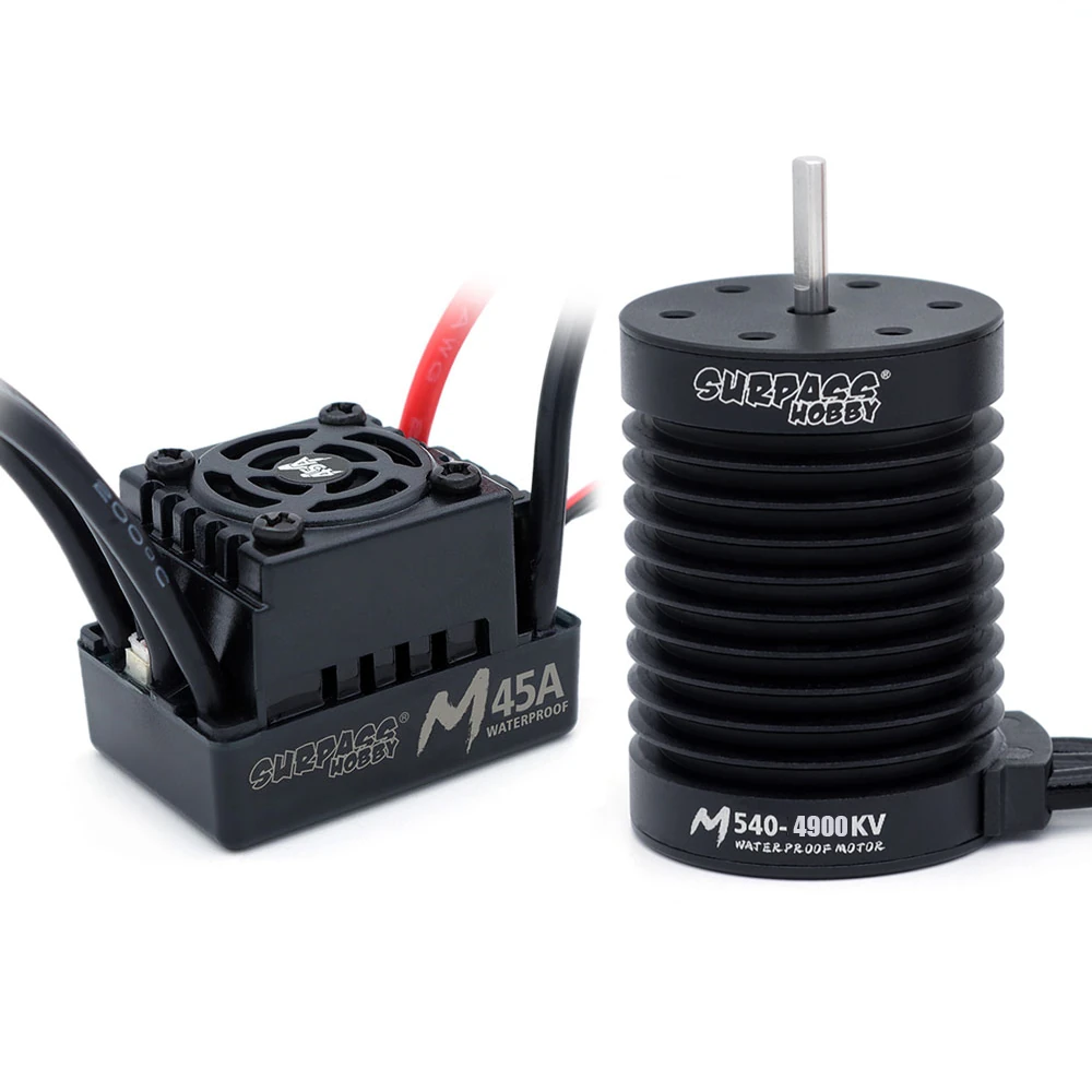SURPASS HOBBY M2845/M540 All Black Waterproof Brushless Motor W/ M45A Waterproof ESC 4.0 Connector Suitable for 1/14 Model RC Car Parts — view 3