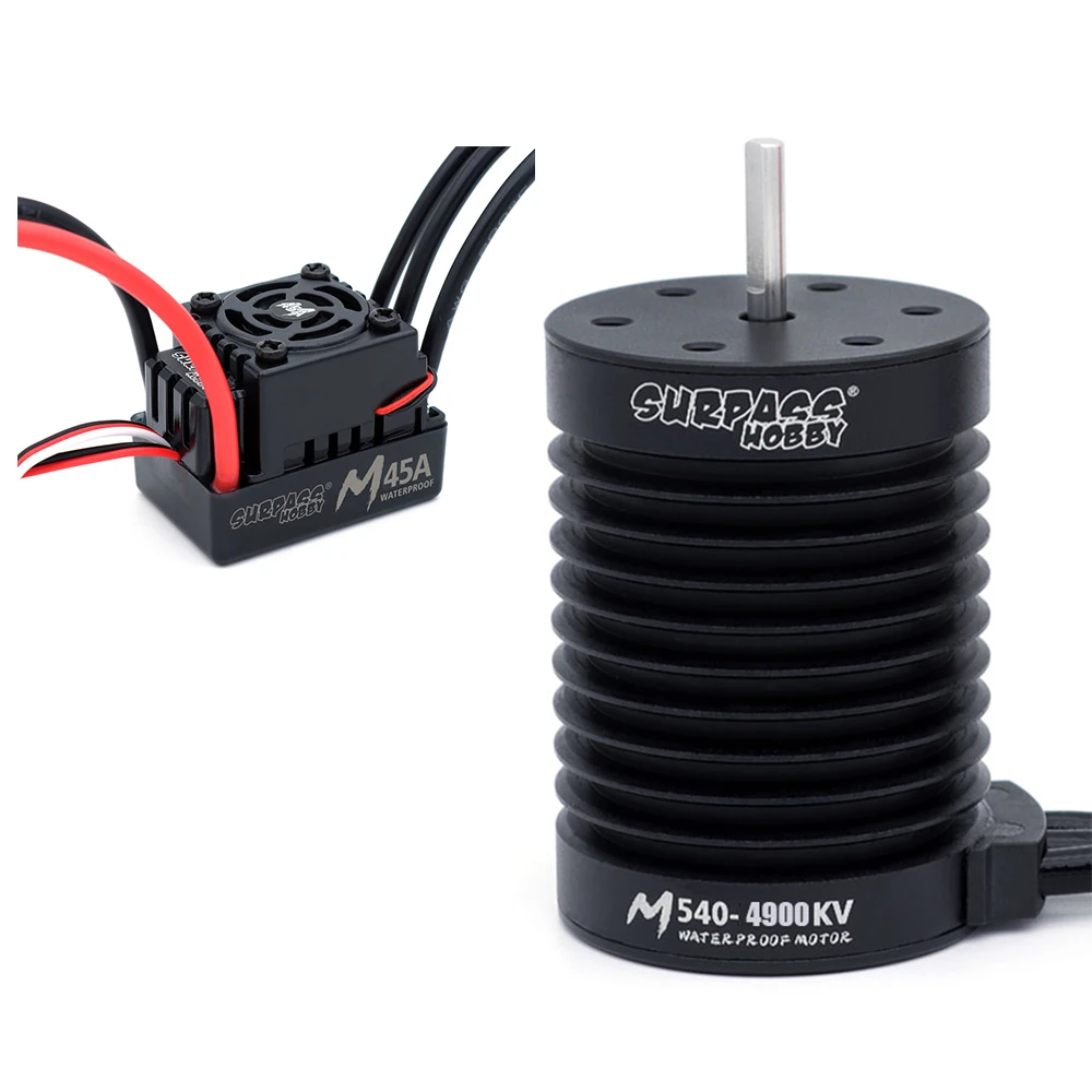SURPASS HOBBY M2845/M540 All Black Waterproof Brushless Motor W/ M45A Waterproof ESC 4.0 Connector Suitable for 1/14 Model RC Car Parts — view 4