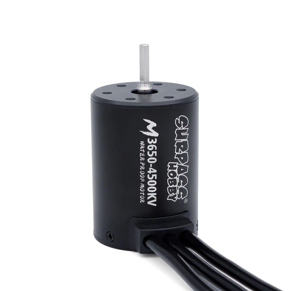 SURPASS HOBBY M3650 M3660 3.175mm Shaft 4.0mm Gold-Plated Connectors All-Black Waterproof Brushless Motor for 1/10 RC Car Models — view 6