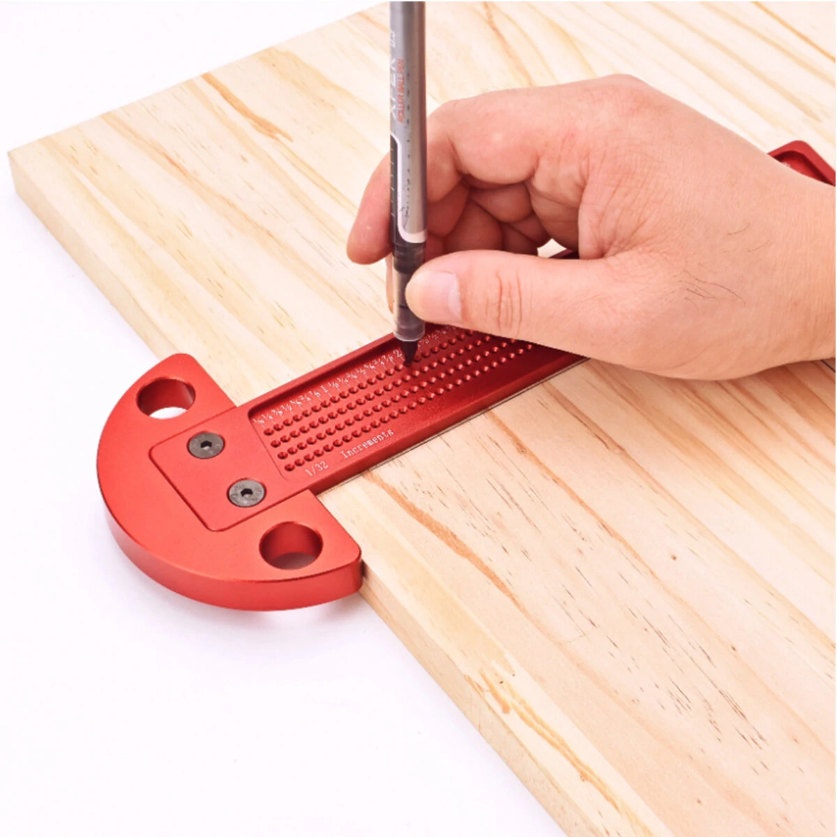T-Square Ruler Aluminum Alloy Anodized Finish 1/32 Inch/1MM Precision Hole Spacing Ergonomic Design for Craftsman — FONSON TOOLS