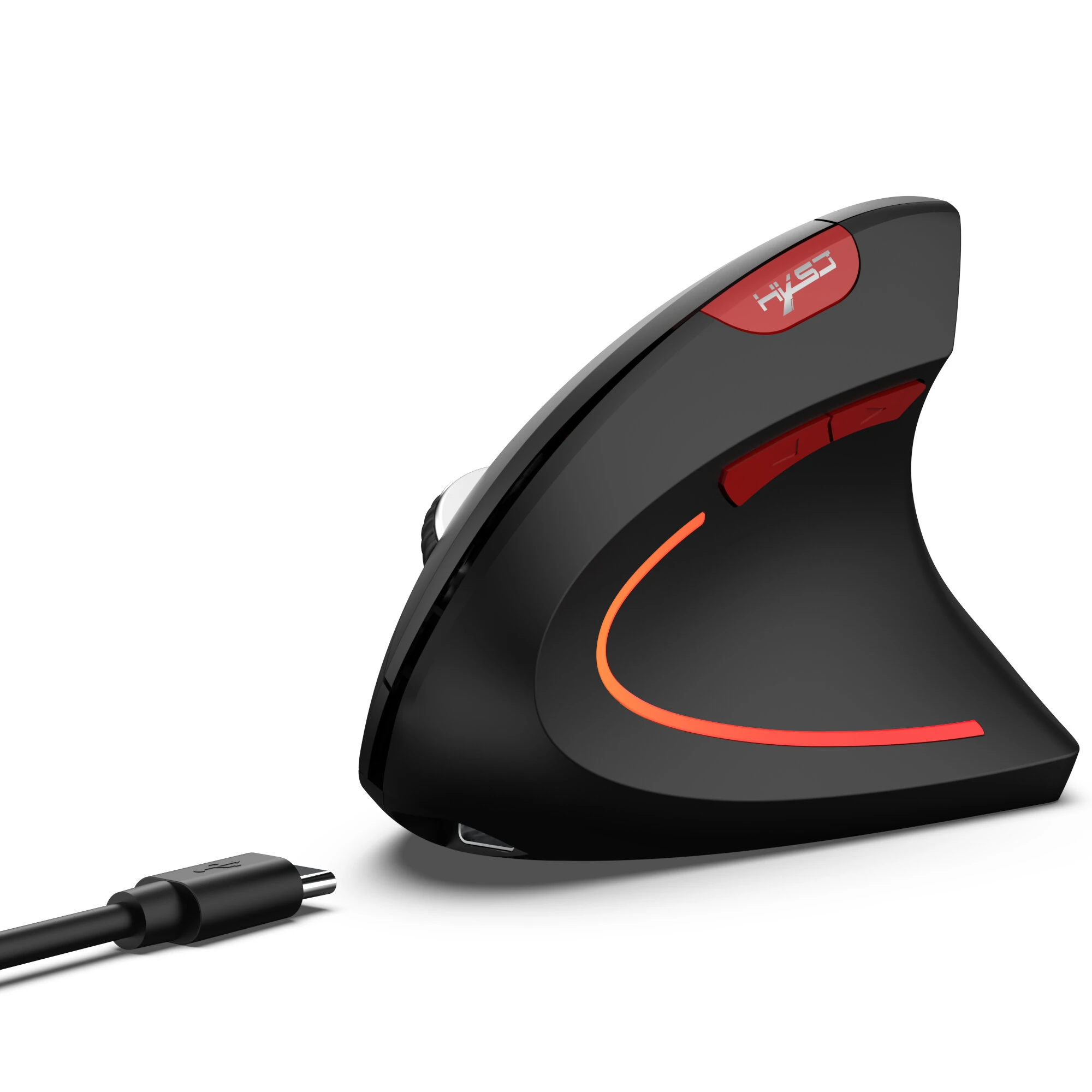 T22 bluetooth 5.1 Wireless Vertical Mouse Dual Mode Ergonomics 2.4G Wireless RGB Lighting Silent Click 800-2400DPI Gaming Type-C Fast Charge Gamer Mice — HXSJ