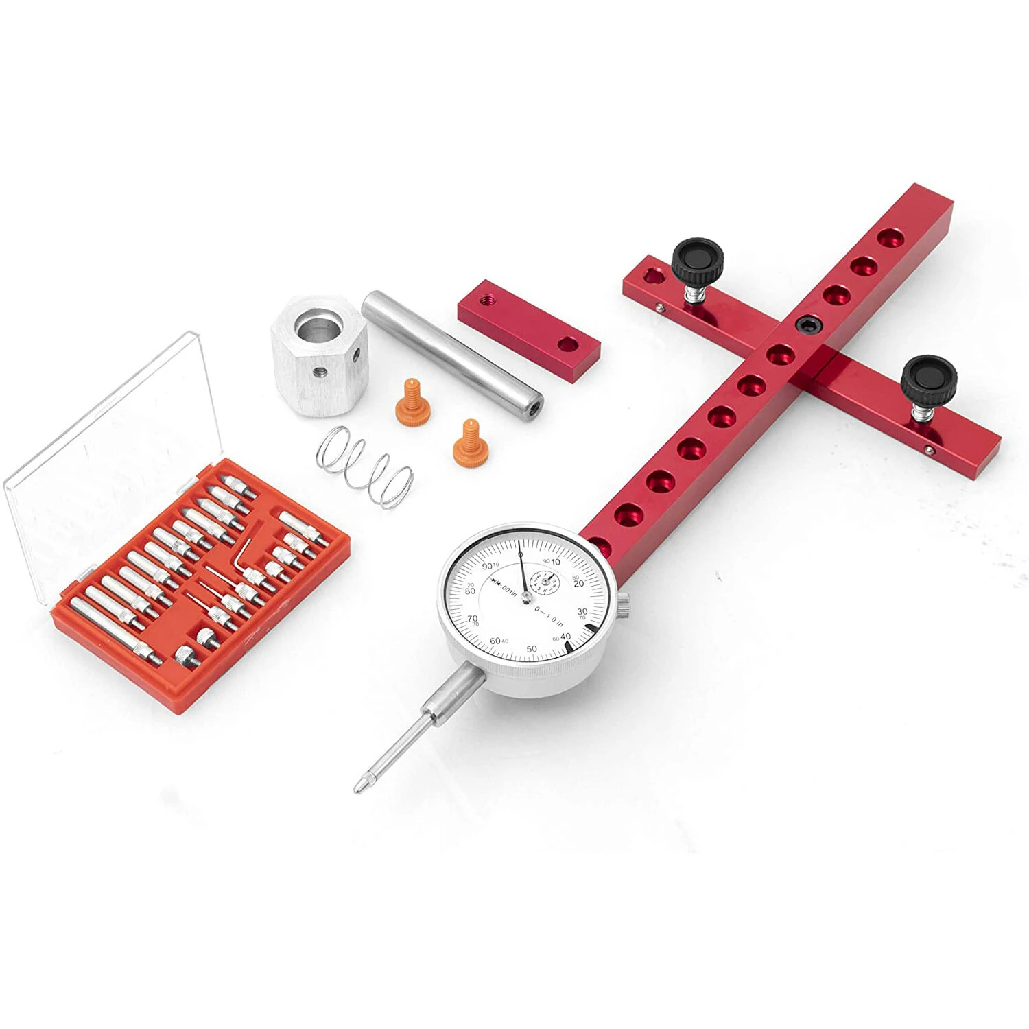Table Saw Dial Indicator Gauge Tool with 22 Dial Indicator Tips Alignment System A-Line It Basic Kit Saw Table Aligning and Calibrating Machinery — view 2