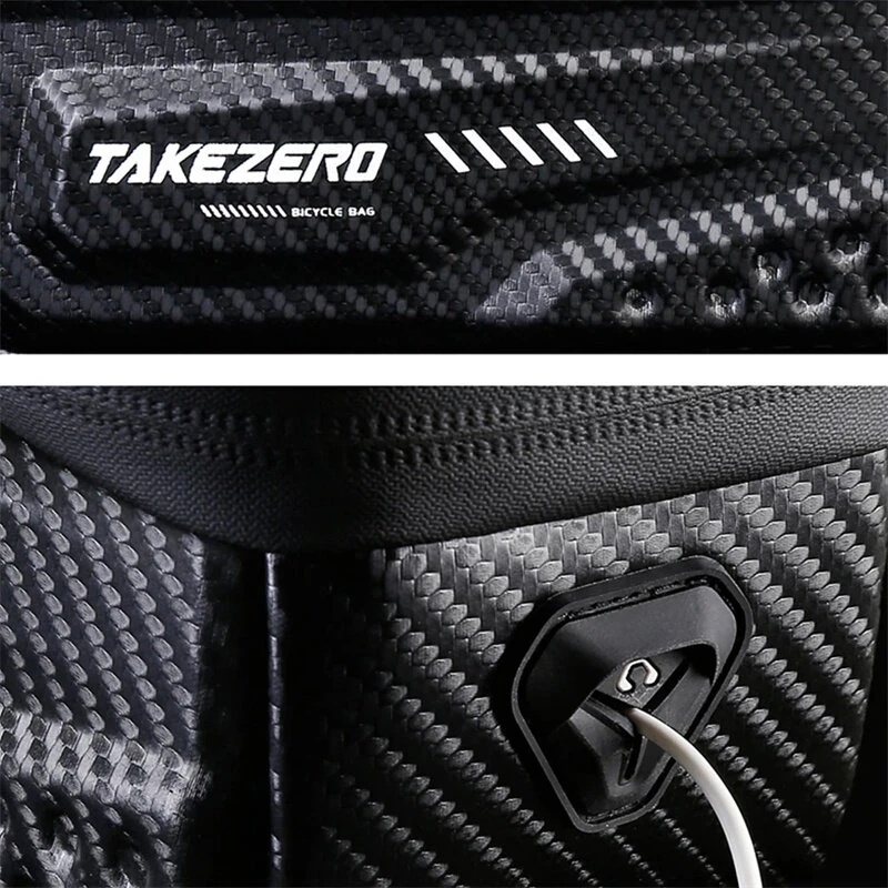 TAKEZERO 1L Bicycle Bag Waterproof Bike Phone Holder Frame Front Tube Cycling Bag Phone Case Support for 4.7-6.8 Inch Touch Screen Smartphones — view 7