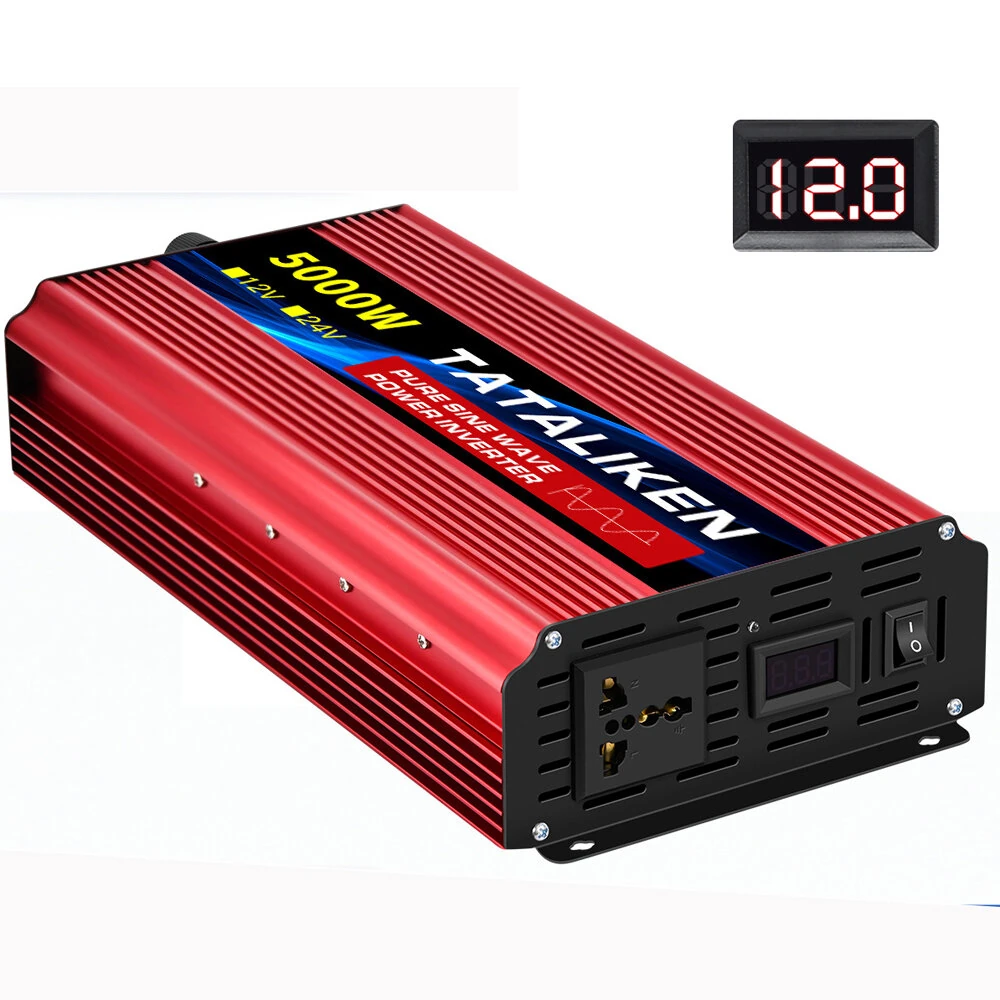 TATALIKEN Power Inverter 12V 24V to 110-220V Pure Sine Wave 2000W Rated Power 5000W Peak Power Converter Home Inverter — view 2