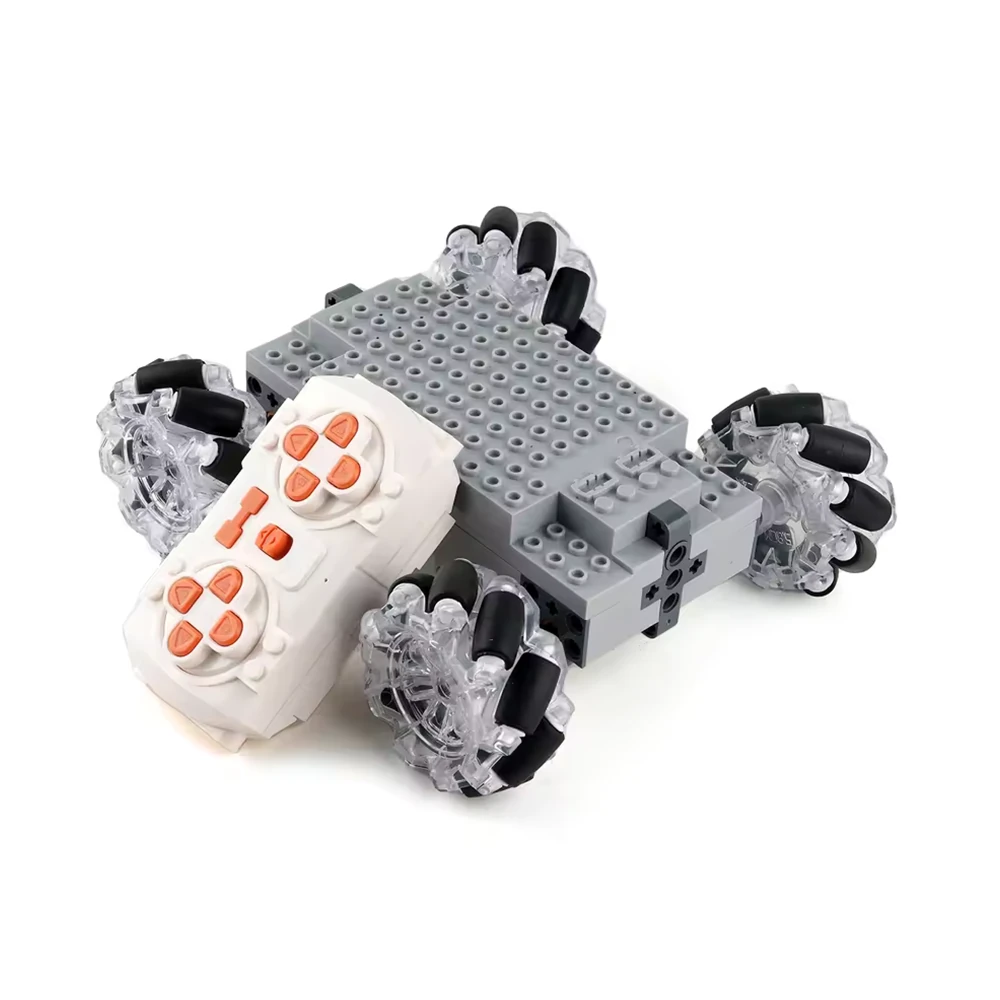 Technical MOC EV3 Mecanum Wheels 4WD Electric Building Block RC Vehicle Universal Omnidirectional Tires Assembly Kit Educational Toys Kids Gift — Technical