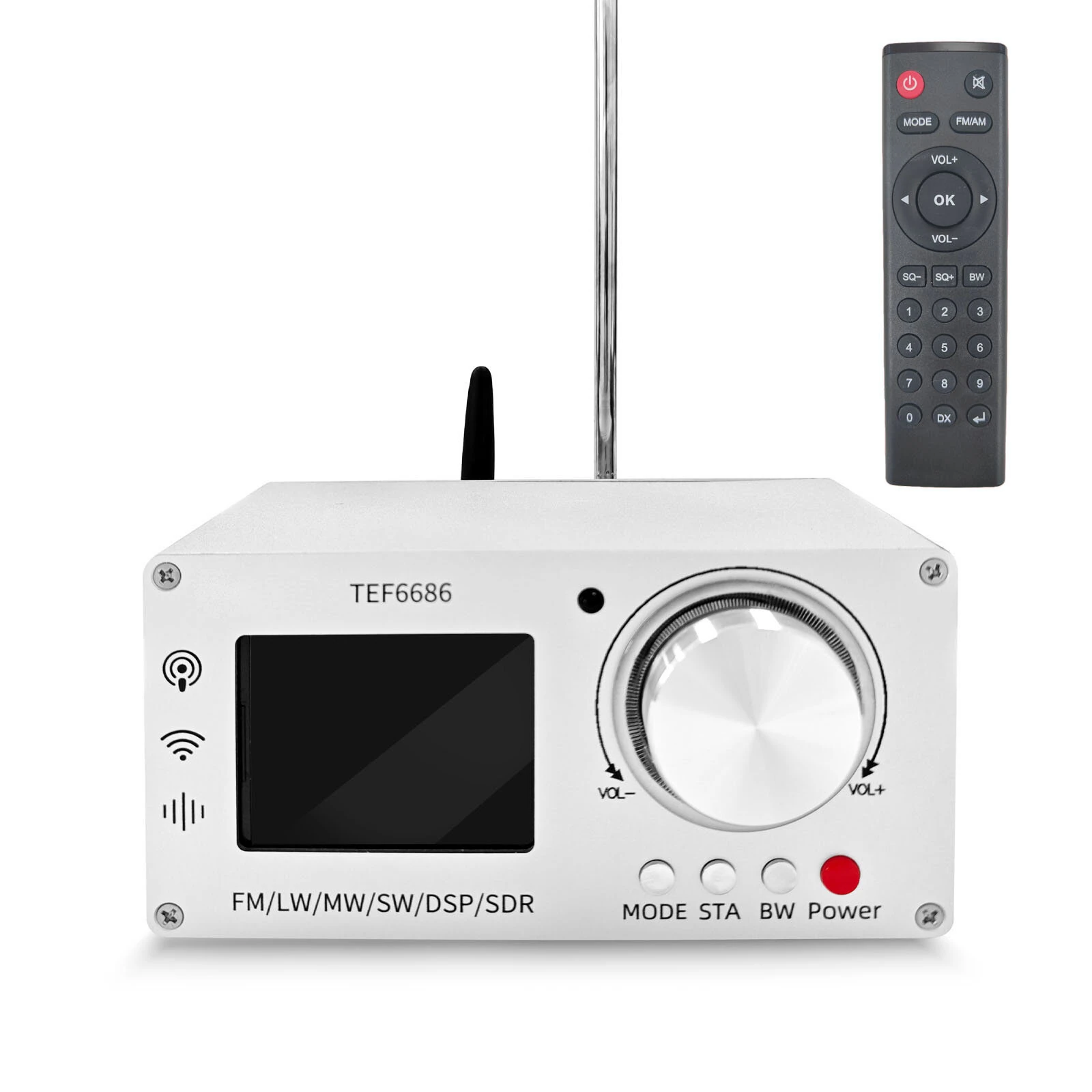 TEF6686 Full Band Digital Radio Receiver Aluminum Alloy FM LW MW SW DSP SDR Portable 2.8 Inch Screen Built in Speaker Rechargeable Battery 99 Station Storage Compact Design — TEF6686