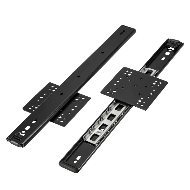 Telescopic Concealed Side Insert Swivel Slides 12 Inch Chrome Plated Steel Smooth Sliding Heavy Duty Cabinet Door Rails Furniture Hardware Quiet Anti Collision Design 12kg Load