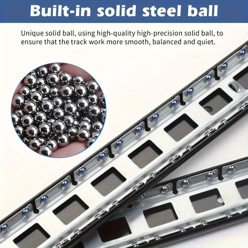 Telescopic Concealed Side Insert Swivel Slides 12 Inch Chrome Plated Steel Smooth Sliding Heavy Duty Cabinet Door Rails Furniture Hardware Quiet Anti Collision Design 12kg Load — view 7