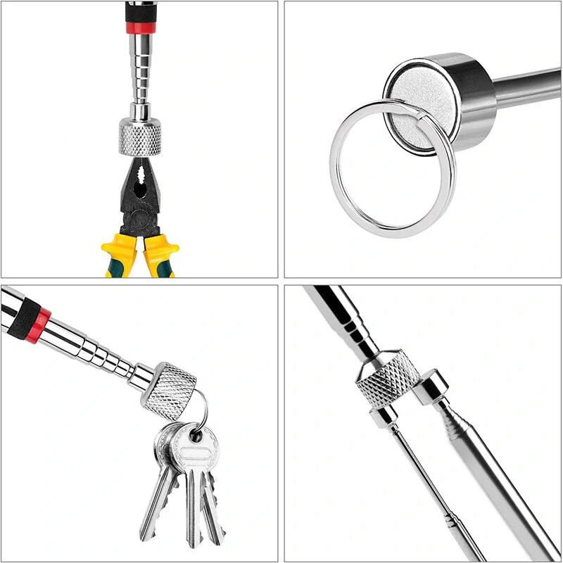 Telescopic Magnetic Pen Metalworking Handy Tool Magnet Capacity for Picking Up Nut Bolt Adjustable Pickup Rod Stick Mini Pen — view 6