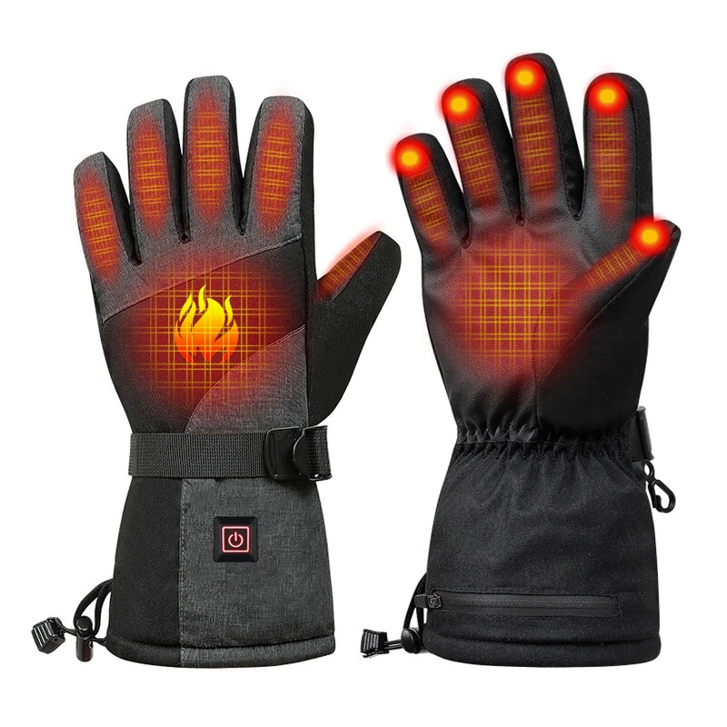 TENGOO 1 Pair Uniex Electric Heated Gloves Phone Tablet Touchable 7.4V DC Charging Waterproof Winter Keep Warm for Outdoor Sports — view 2