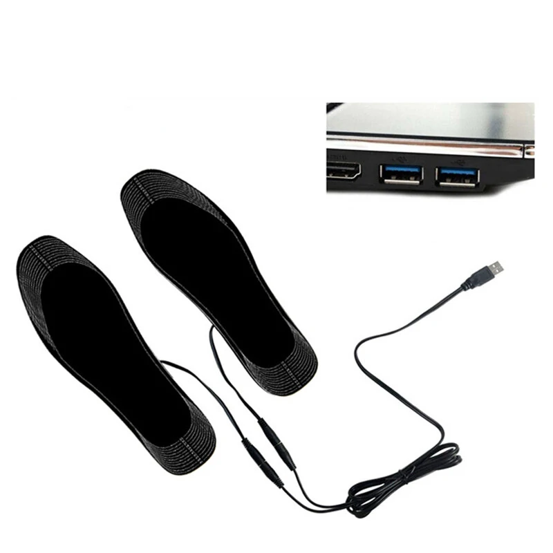 TENGOO 1Pair Electric Heated Insoles Croppable Thermal Comfortable USB Rechargeable Insoles for Winter Outdoor Skiing — view 10