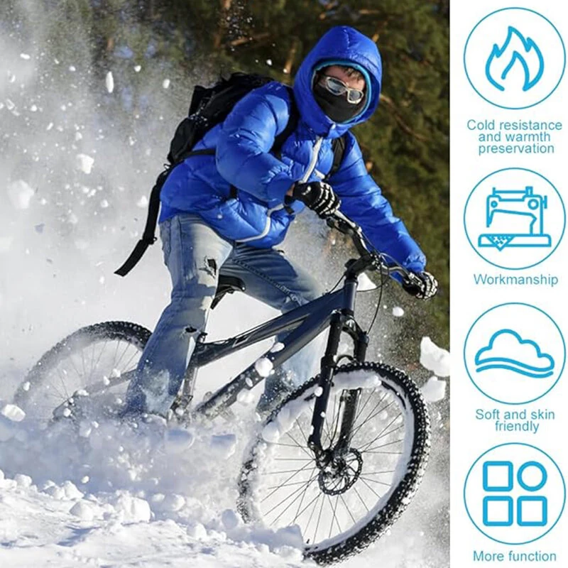 TENGOO 1pc Winter Thickened Fleece Outdoor Cycling Scarf, Warm Neck Gaiter, Windproof Dust Mask, Polar Fleece Neck Cover — view 10