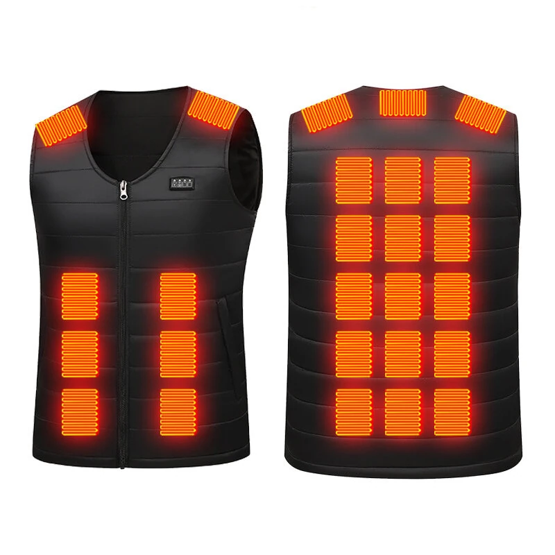 TENGOO 26 Zones Electric Heated Vest for Women Men USB Charging Intelligent Constant Temperature Lightweight Warm  Sleeveless Heating Clothing — view 2