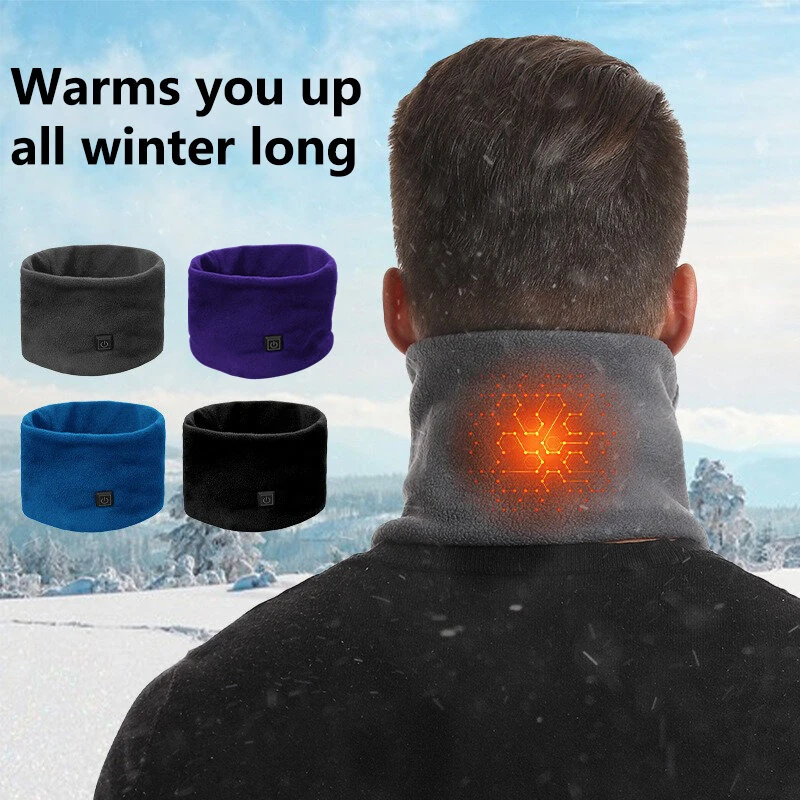 TENGOO 3 Gears Electric Heating Scarf Adjustable Intelligent Winter USB Rechargeable Neck Cold Protection Warm Scarf for Men Women (Battery not included) — view 4