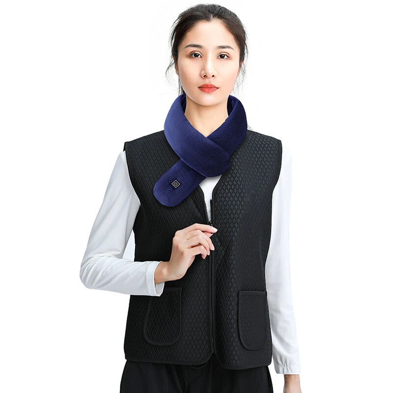 TENGOO 3 Gears Electric Heating Scarf Adjustable Winter Warm USB Rechargeable Neckerchief Plush Collar — view 10