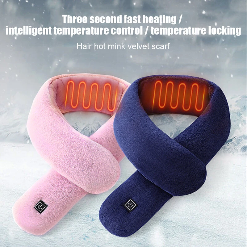 TENGOO 3 Gears Electric Heating Scarf Adjustable Winter Warm USB Rechargeable Neckerchief Plush Collar — view 4