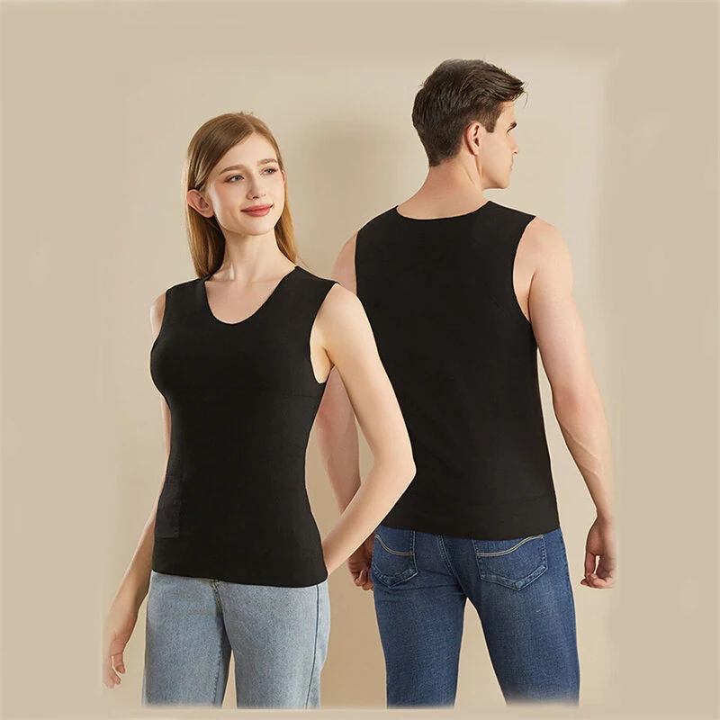 TENGOO 3-Zone Intelligent Electric Heating Seamless Vest for Men Women Fleece-Lined Thermal Underwear Base Layer Body Self Heating Warm Clothes(No Power Bank) — view 6