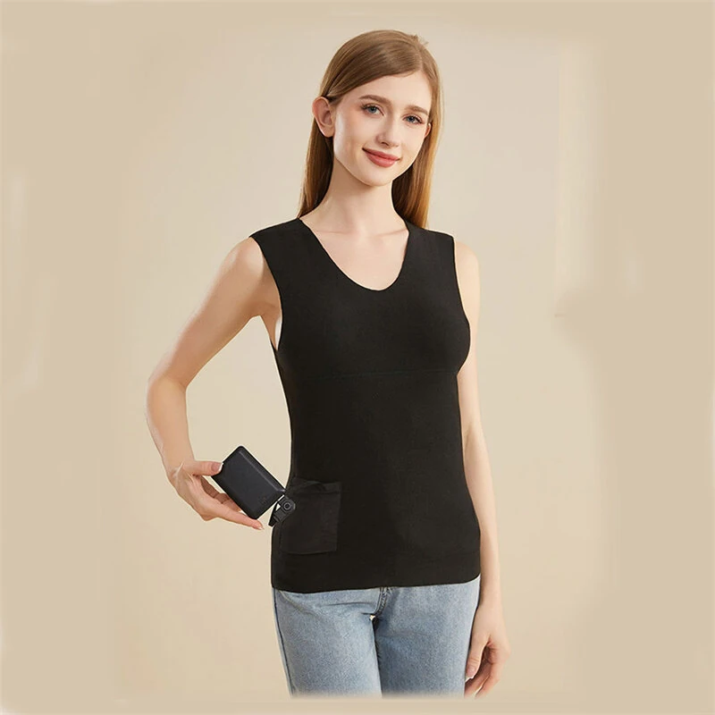 TENGOO 3-Zone Intelligent Electric Heating Seamless Vest for Men Women Fleece-Lined Thermal Underwear Base Layer Body Self Heating Warm Clothes(No Power Bank) — view 7