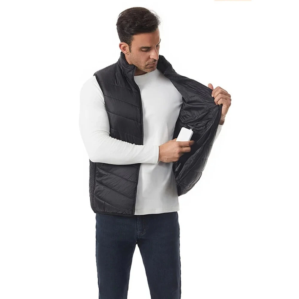 TENGOO 4 Control 27 Zone Heating Vest Men Women Electric Constant Temperature Control Winter Warm Heated Sleeveless Jacket (Not Included The Power Bank) — view 9