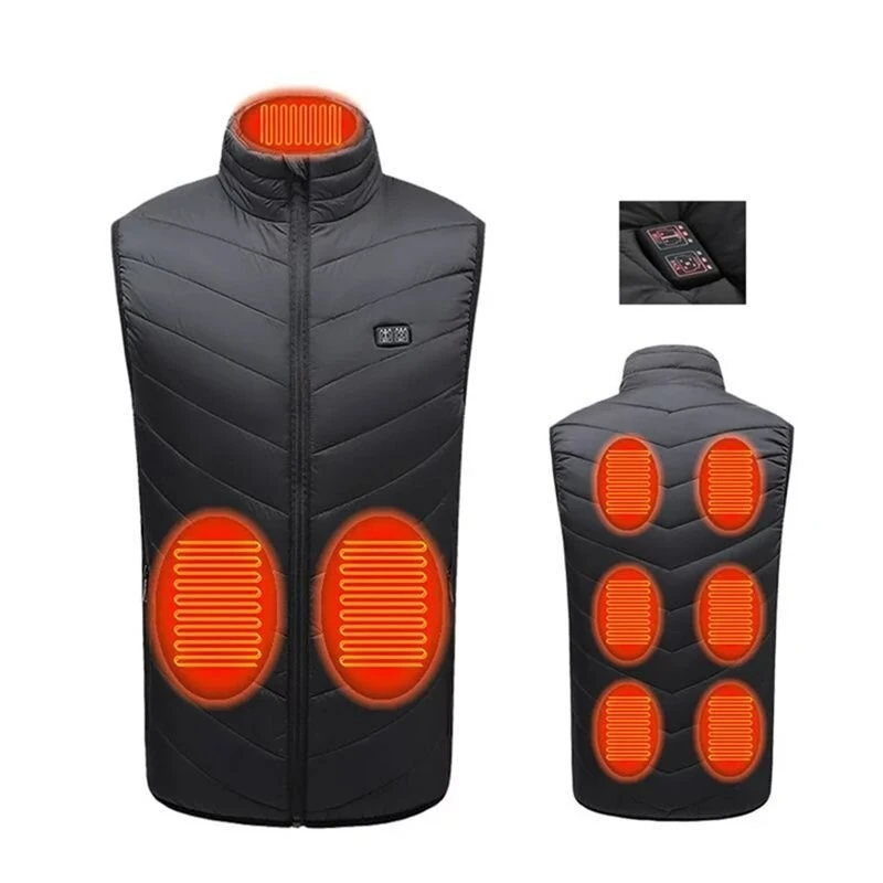 TENGOO 9 Areas Electric Heated Vest for Men Women Washable Outdoors Winter Warm 2-control Heating Clothing — view 8