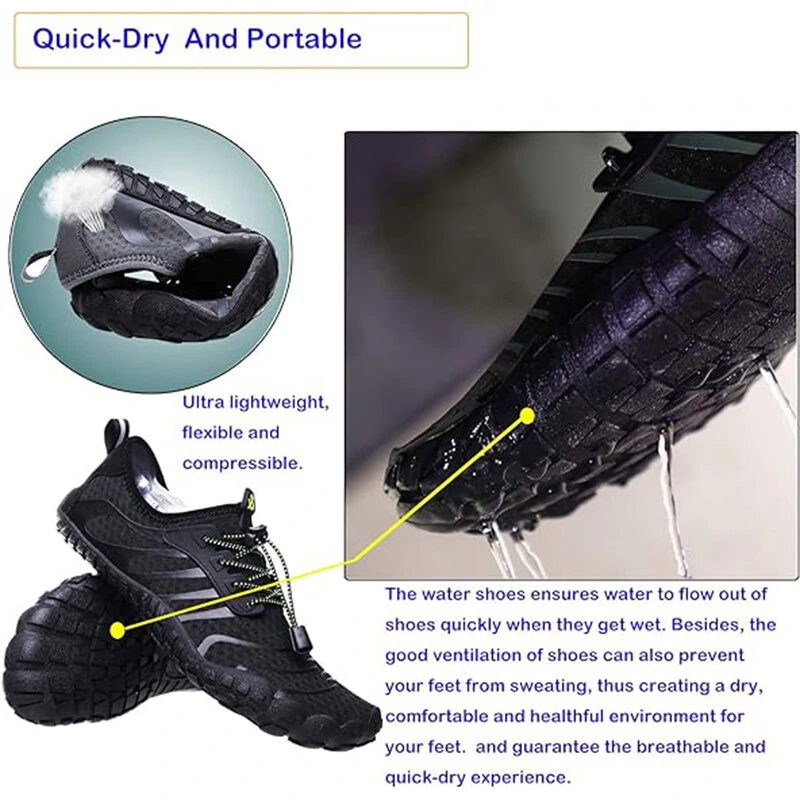 TENGOO Beach Wading Sandal Five Fingers Barefoot Design Quick Dry  Non-Slip Breathable Surf Fishing Fitness Water Sports Shoes — view 4