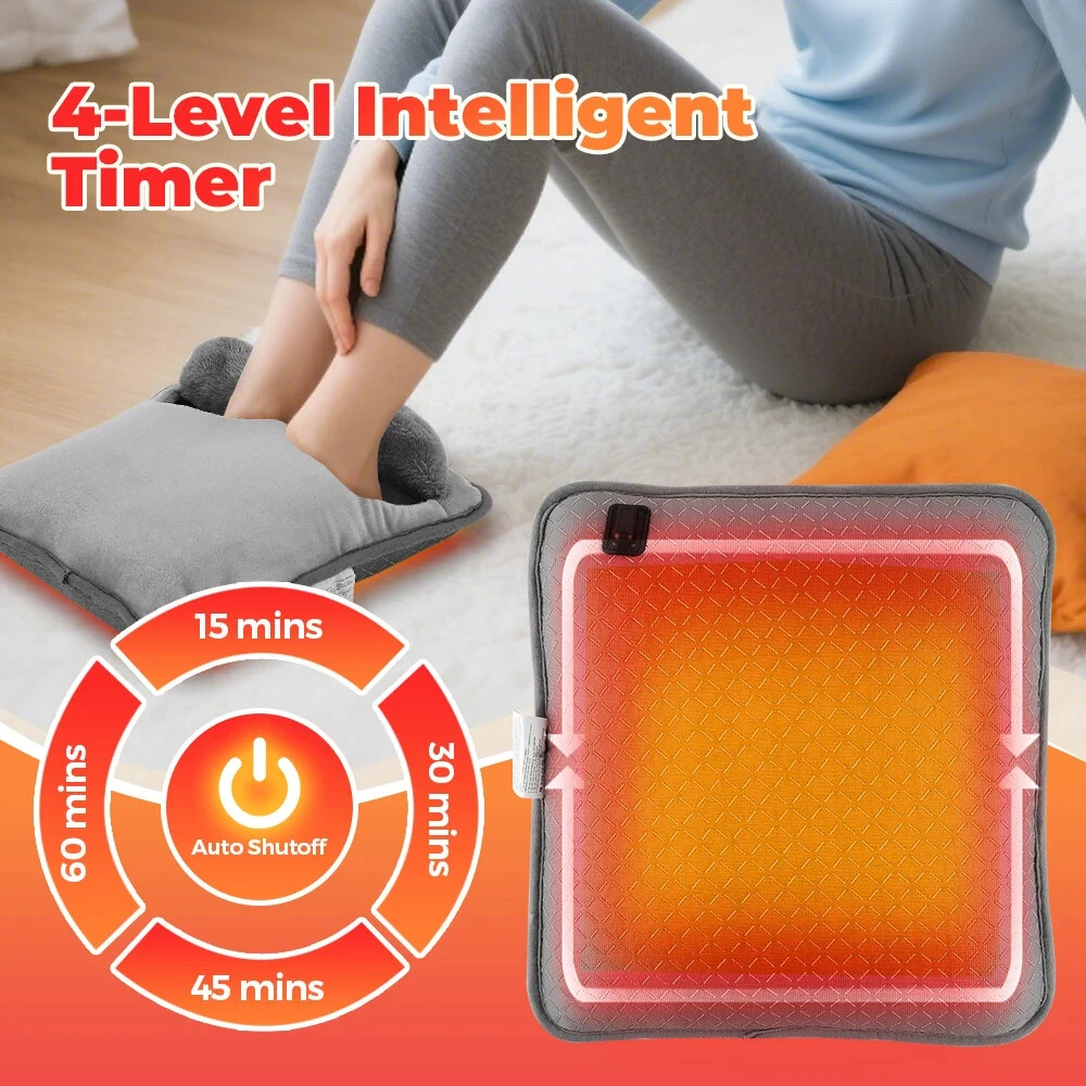TENGOO Electric Foot Heating Pad USB Charging Portable Fast Heating Winter Foot Warming Mat for Bed Office Winter Use — view 4