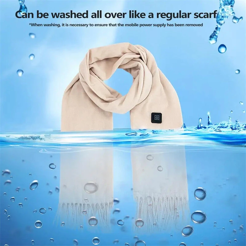 TENGOO Electric Heated Scarf Neck USB Charging Heating Pad 3 Temperature Adjustable Heating Neck Wrap Washable 3s Fast Heating for Men Women — view 4