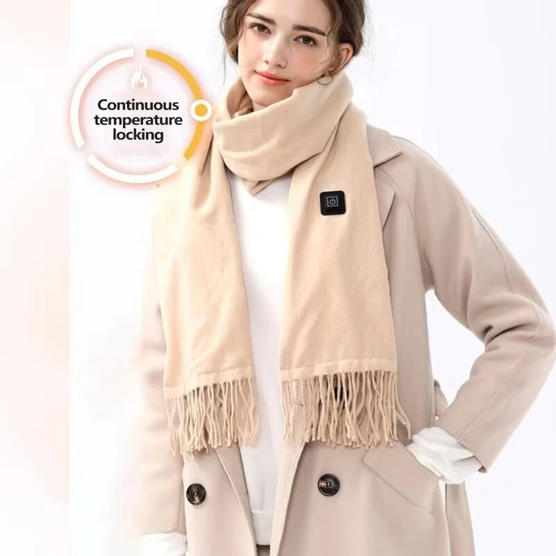 TENGOO Electric Heated Scarf Neck USB Charging Heating Pad 3 Temperature Adjustable Heating Neck Wrap Washable 3s Fast Heating for Men Women — view 8