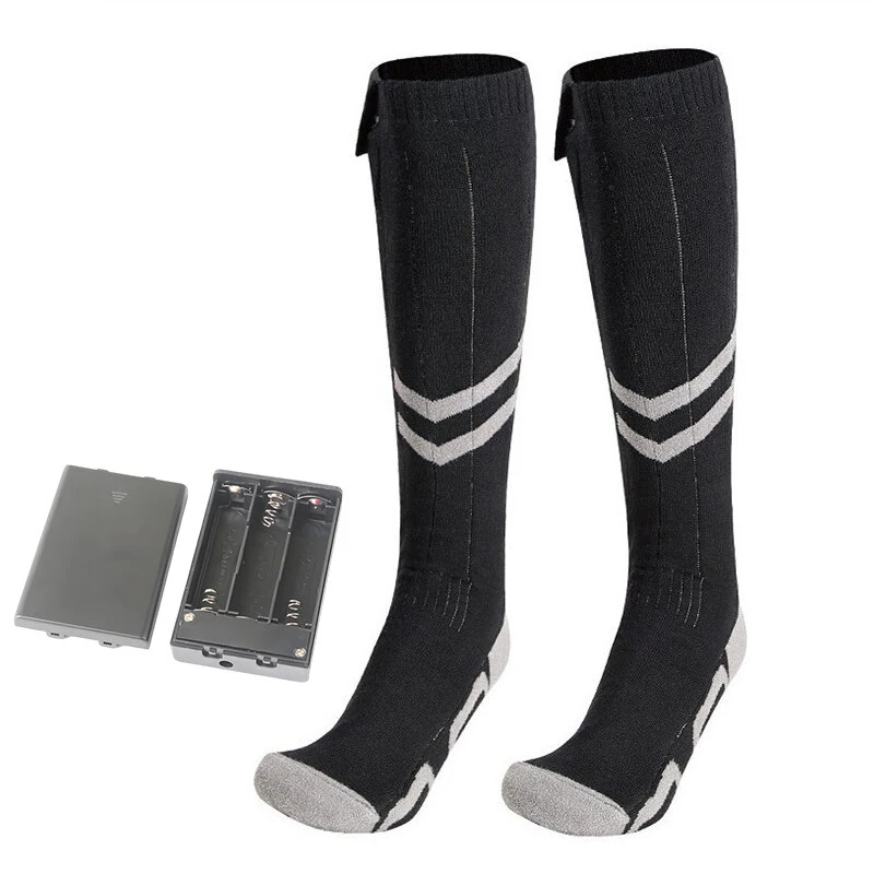TENGOO Electric Heated Socks Cold Weather Cotton Heat Socks for Men Women, Winter Outdoor Sports Climbing Hiking Hunting Cycling Heating Long Socks — view 2