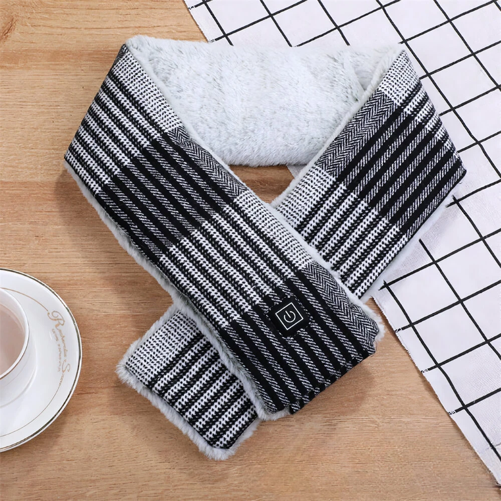 TENGOO Electric Heating Scarf USB Powered Fast Heating Adjustable Temperature Washable Soft Fabric Warm Neck Wrap Comfortable Winter Warmer Thermal Scarf — view 7