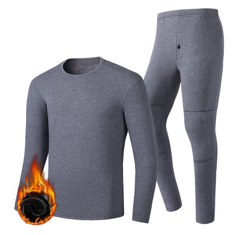 TENGOO HD-02G Electric Heated Top Pant Set Fleece 3 Zones Heating Lined Thermal Long Sleeves Trousers Men USB Chargeable Heated Suit — view 4