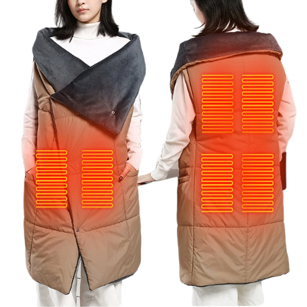 TENGOO Heated Throw Blanket 6 Heating Zones Trible Gears Temperature Level Control Washable Smart Warm Blanket for Winter Car Camping — TENGOO