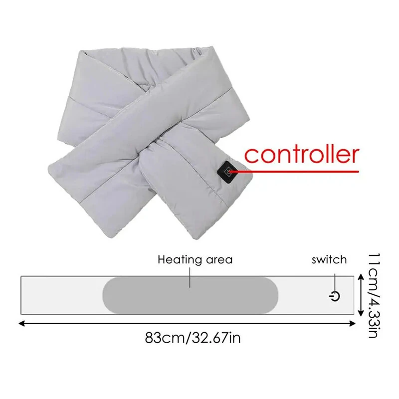 TENGOO Heating Scarf Smart Heating Scarf 3 Heating Settings Fast Heating Comfortable Heating Scarf Neck Warmer for Winter Outdoor — view 8