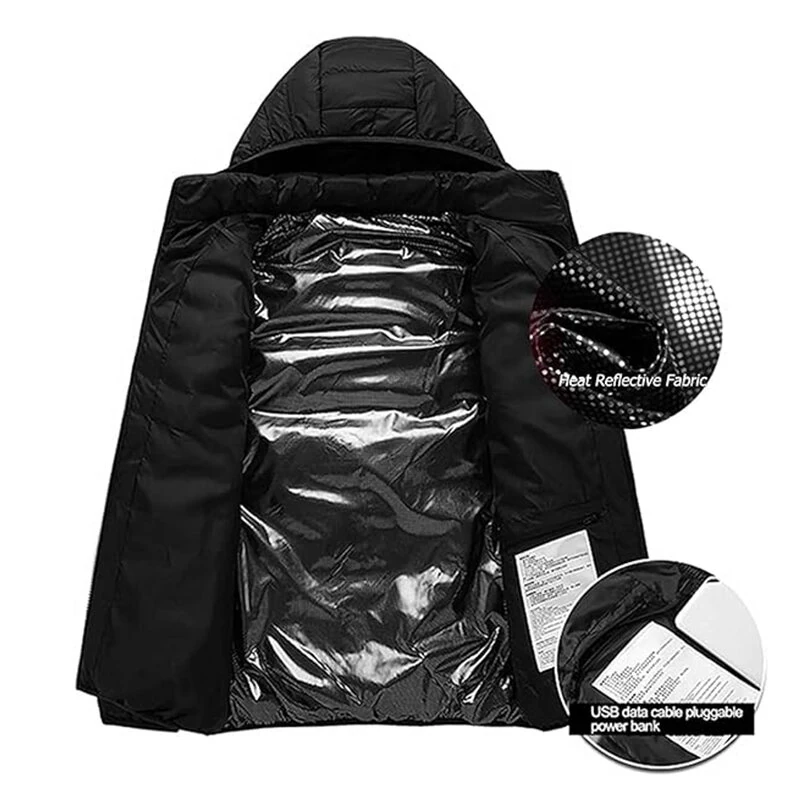 TENGOO HJ-09B Heated Jacket 9 Areas Dual Control Zones USB Charging Winter Warm Outdoor Electric Heating Jackets — view 11