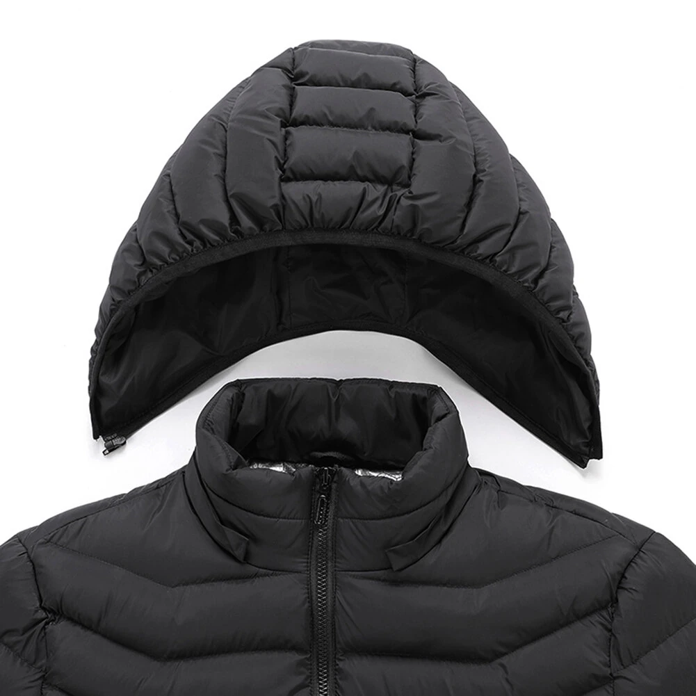 TENGOO HJ-11 Unisex Electric Heated Jacket - 11 Heating Areas,  3-Modes Adjustable, USB Charging, Thermal Hoodie Jacket for Winter Sport Skiing Cycling — view 5