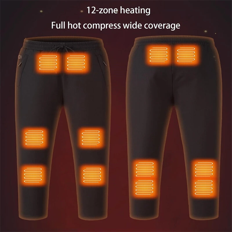 TENGOO HP-12 Heated Pants 12 Heating Zone 3 Temperature Adjustment Casual Pants Thickening Winter Warm Electric Heating Trouser for Men Women — view 3