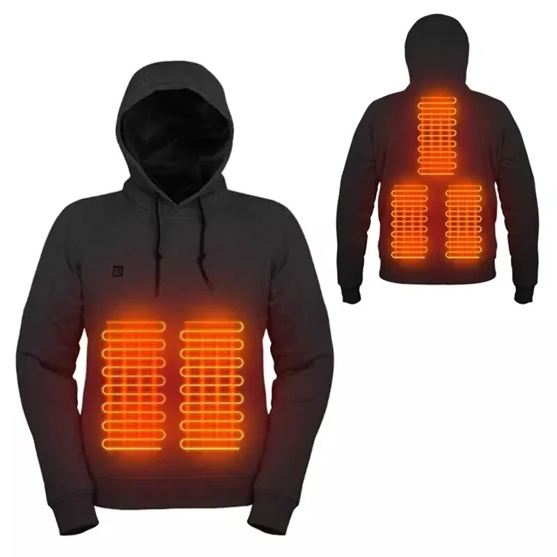TENGOO HS05B Smart Heated Sweatshirt 5 Heating Areas Quick Heating USB Rechargeable Washable Safety Fashion Oversize Jacket for Winter Outdoors Keep Warm — view 5